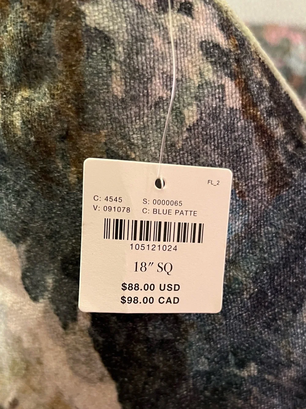 Anthropologie Velvet Printed Pillow, Judarn